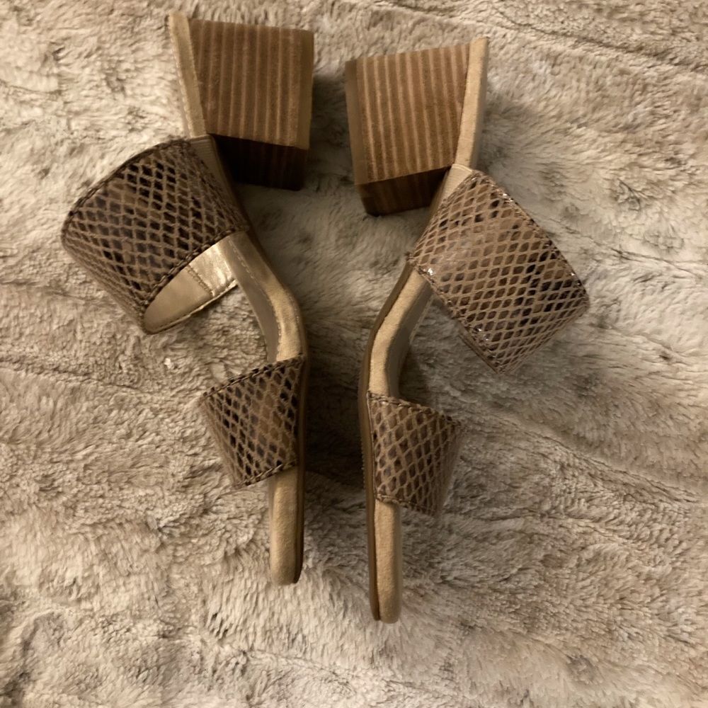 : : ANNE KLEIN NEW Faux Snake Skin Sandals with Chunky Heels : : - Picture 11 of 13